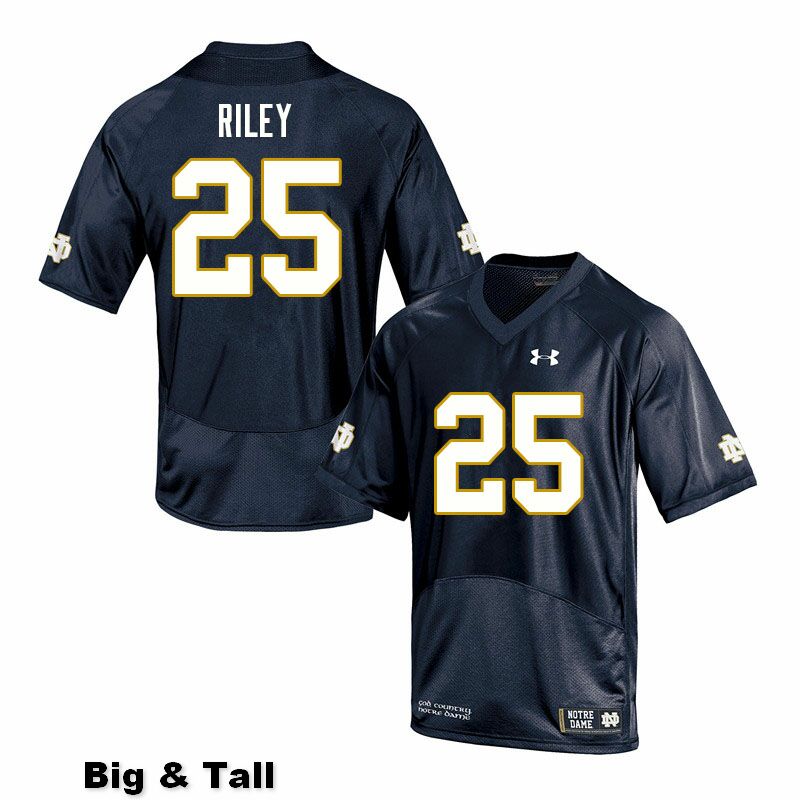 Men's NCAA Notre Dame Fighting Irish #25 Philip Riley Stitched College Under Armour Authentic Navy Big & Tall Football Jersey ZK10C21PJ